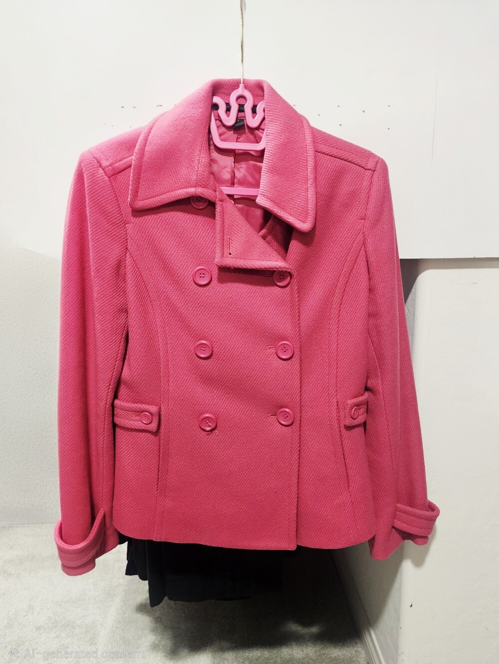 Express Women’s Double-Breasted Pink Peacoat Jacket